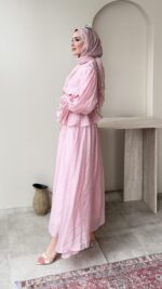 Nesli Etekli Takım-Pembe - Görsel 2