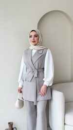 Penta Blazer Yelekli Takım - Gri - Görsel 4