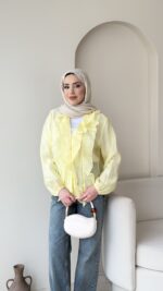 İndirimli Tasarım Gömlek - Sarı - Görsel 3