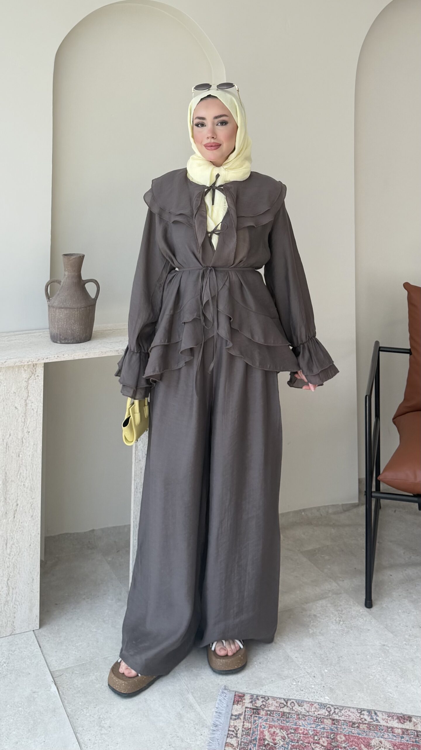 1780421912_0_6a1f1518b41b9.jpeg Hazel Bağlamalı Takım-Antrasit - Görsel 1
