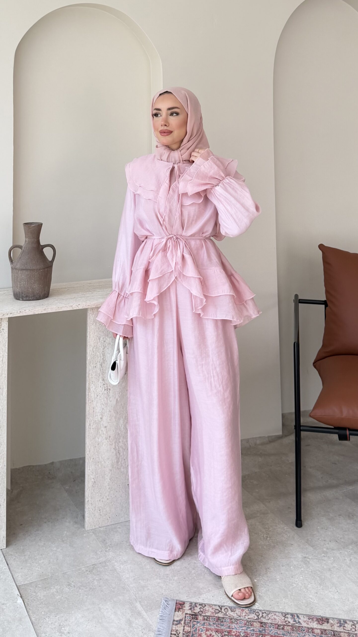 1780422515_0_6a1f1773ed2dd.jpeg Hazel Bağlamalı Takım-Pembe - Görsel 1