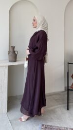 Şimal Bağlama Detaylı Takım-Mürdüm - Görsel 2