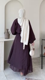 Şimal Bağlama Detaylı Takım-Mürdüm - Görsel 3