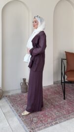 Vaha Fırfırlı Takım-Mürdüm - Görsel 2
