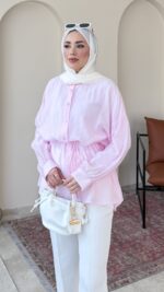 Sahra Jakar Gömlek-Pembe - Görsel 4
