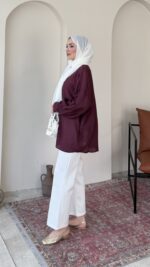 Sahra Jakar Gömlek-Mürdüm - Görsel 2