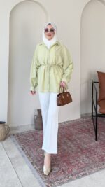 Sahra Jakar Gömlek-Yeşil