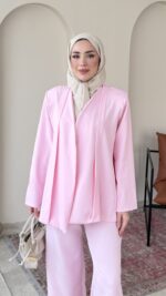 Elsam Kemerli Takım-Pembe - Görsel 4