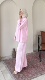 Elsam Kemerli Takım-Pembe - Görsel 2
