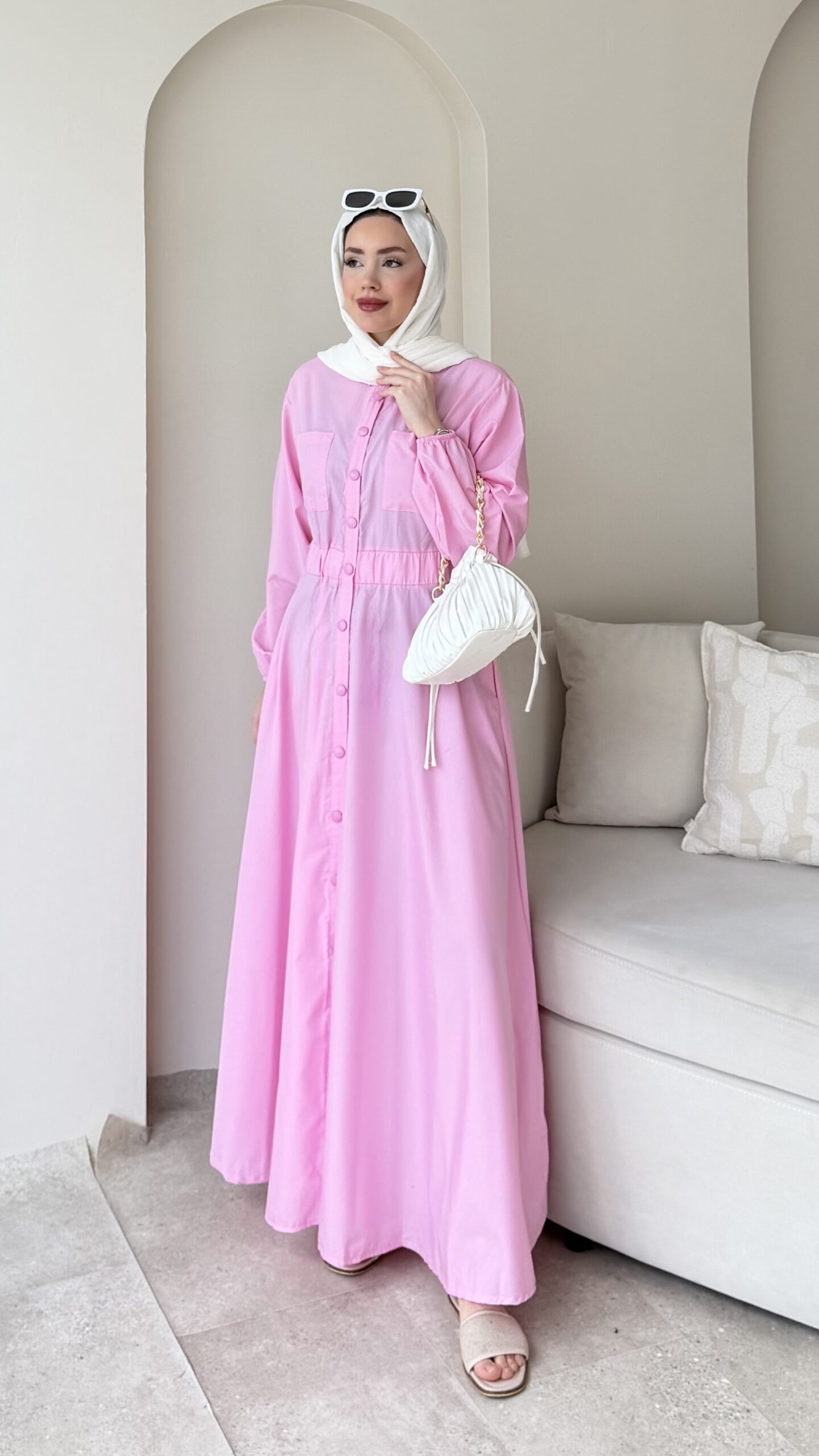 1782029122_0_6a379b42c6797.jpeg Risan Elbise-Pembe - Görsel 1