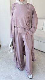 Aysu Üçlü Basic Takım-Gül Kurusu - Görsel 5