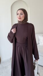 Aysu Üçlü Basic Takım-Kahve - Görsel 5