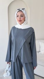 Zora Simetrik Takım-Füme - Görsel 4