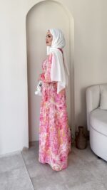 Lume Çiçekli Elbise-Pembe - Görsel 2