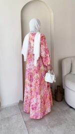 Lume Çiçekli Elbise-Pembe - Görsel 3