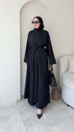 Visan Abaya Takım-Siyah