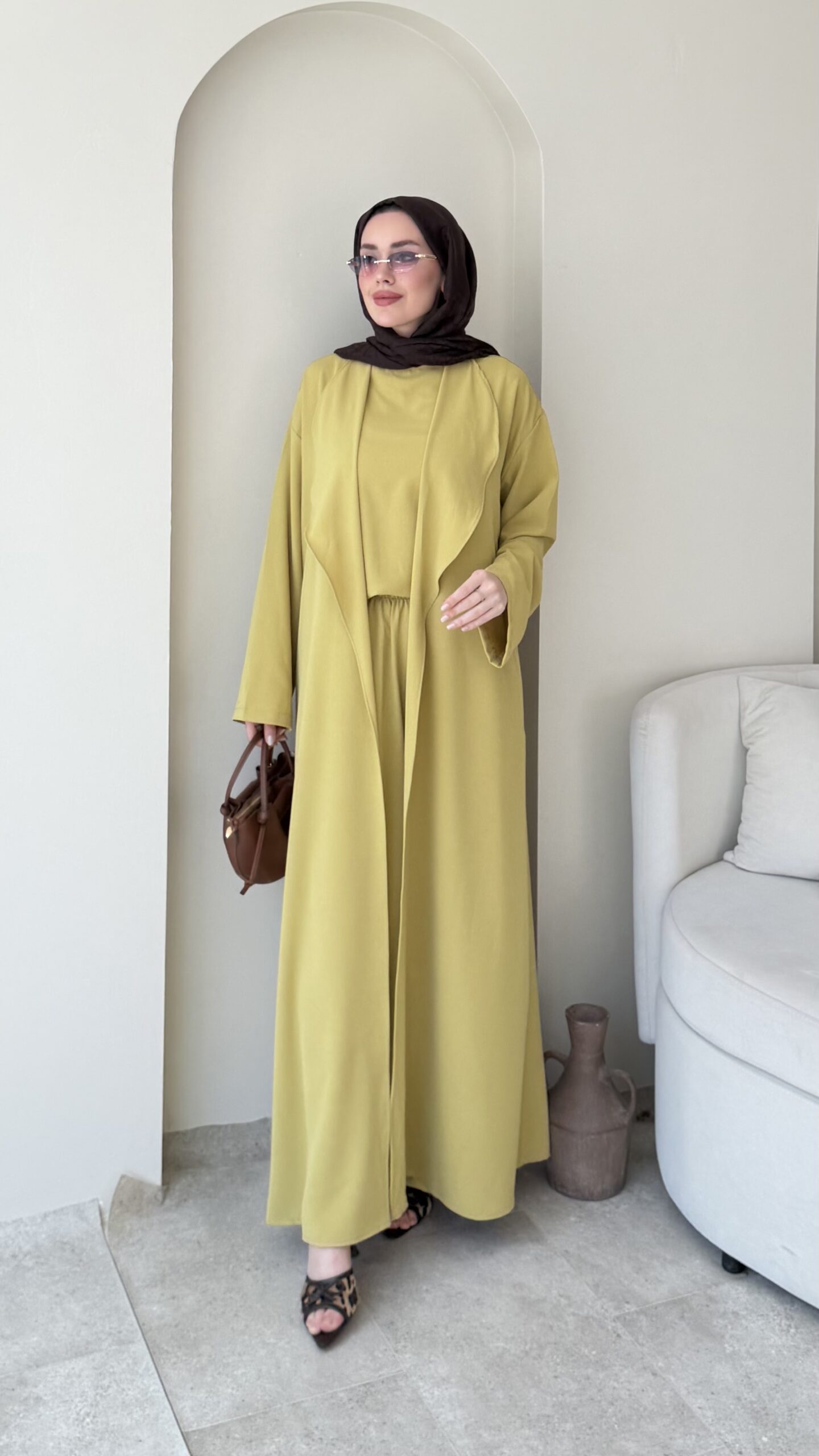 1782663137_0_6a4147e13de59.jpeg Visan Abaya Takım-Yeşil - Görsel 1