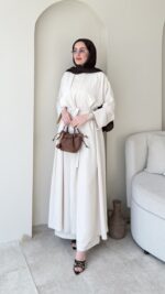 Visan Abaya Takım-Ekru ( Ön Sipariştir)