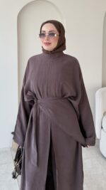 Mirel Üçlü Tensel Takım-Kahve - Görsel 5