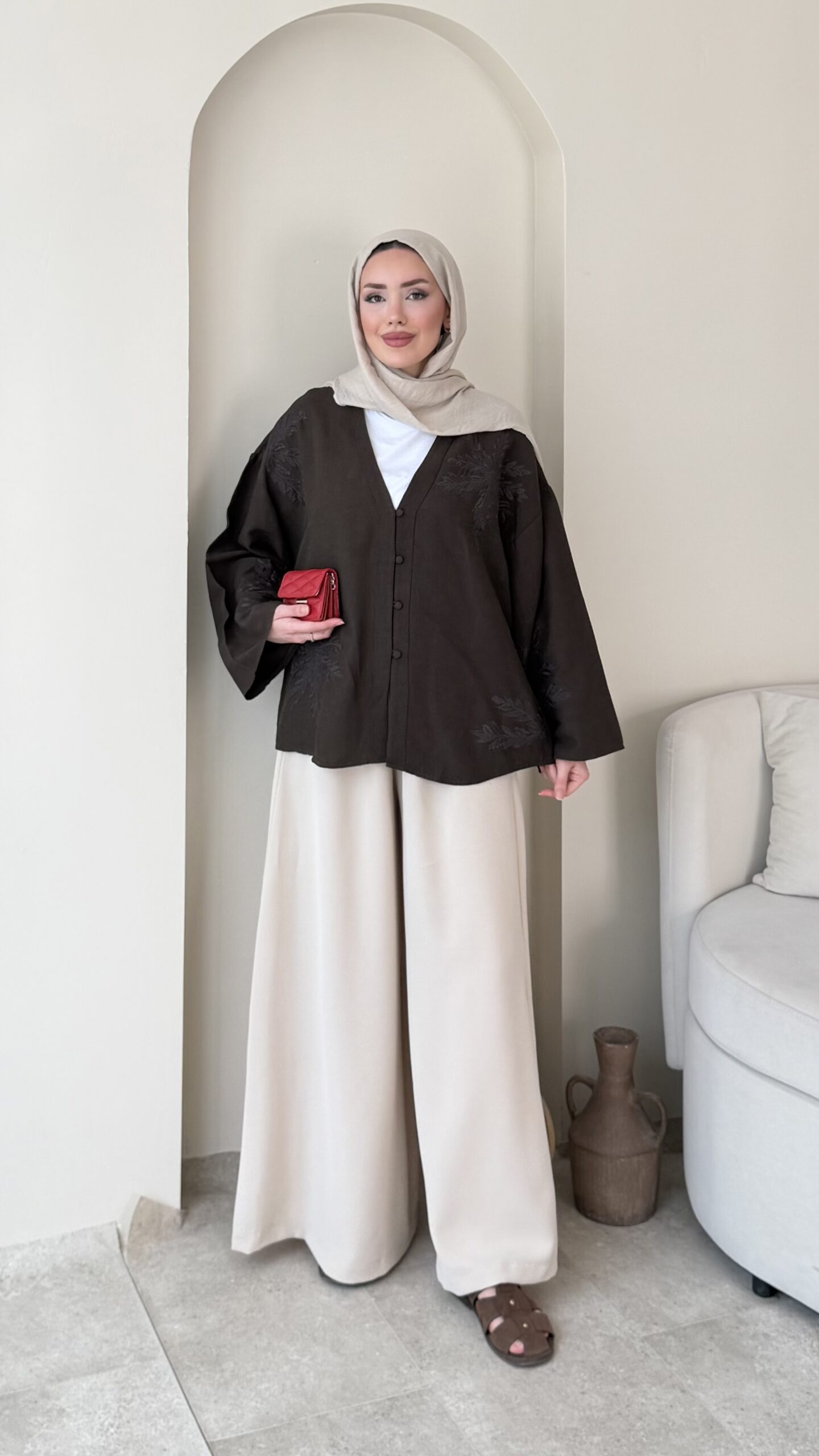 1783112092_0_6a48219cf15d4.jpeg Meray Kimono-Kahve - Görsel 1