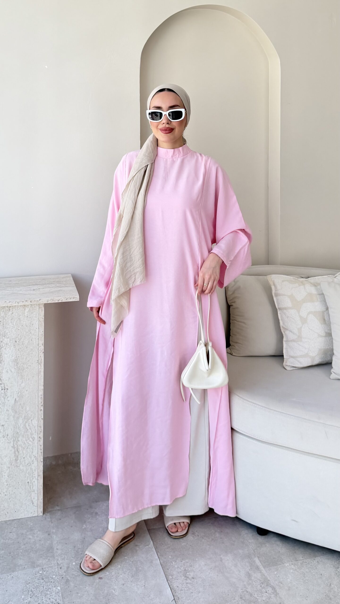 1783285398_0_6a4ac6960249b.jpeg Hüvan Yırtmaçlı Bluz-Pembe - Görsel 1