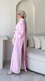 Hüvan Yırtmaçlı Bluz-Pembe - Görsel 2