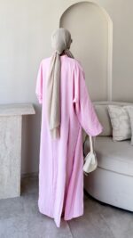 Hüvan Yırtmaçlı Bluz-Pembe - Görsel 3