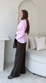 Rukla Simetrik Gömlek-Pembe - Görsel 2