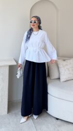 Rukla Simetrik Gömlek-Beyaz
