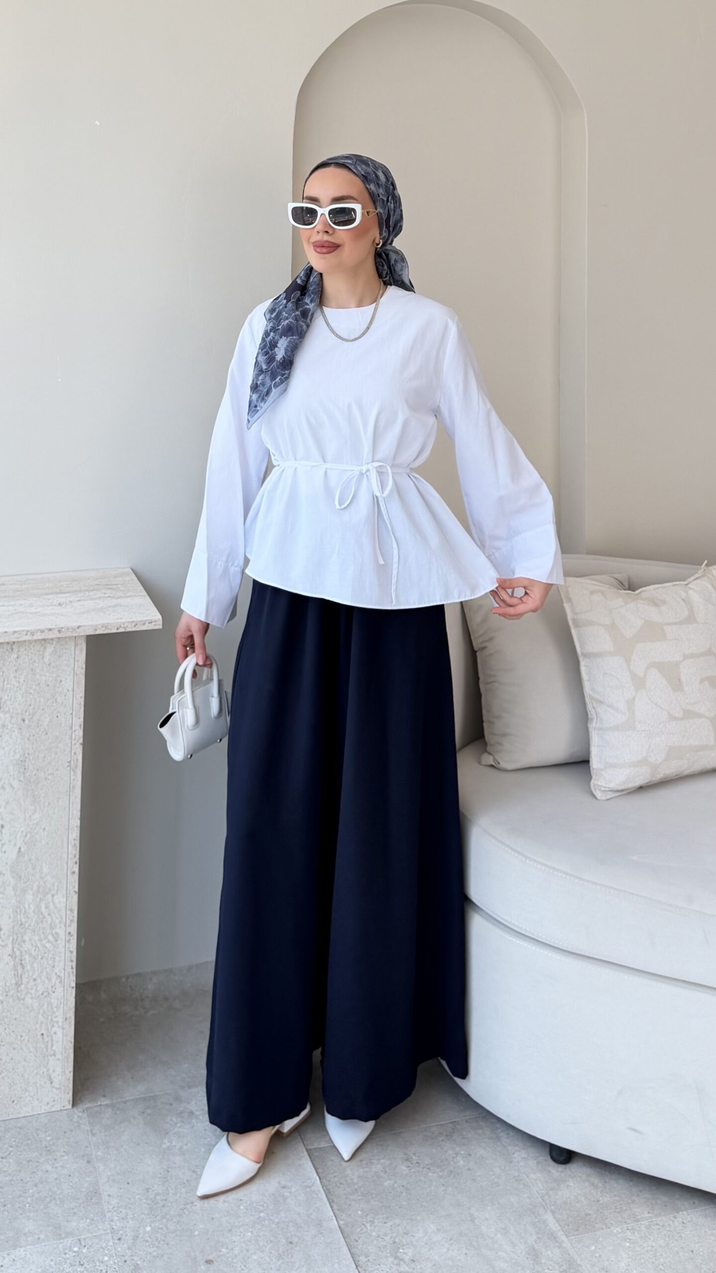 1783519287_0_6a4e5837a44ef.jpeg Rukla Simetrik Gömlek-Beyaz - Görsel 1