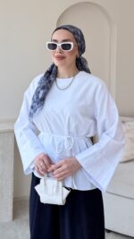 Rukla Simetrik Gömlek-Beyaz - Görsel 4